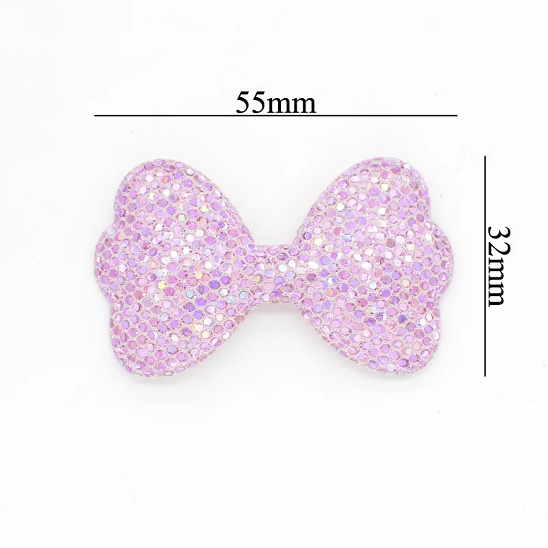 12 штук 55 мм блестящих цветных пайеток с подушечками, нашивки бабочки для украшения детских шапок, заколок и аксессуаров для волос G28.