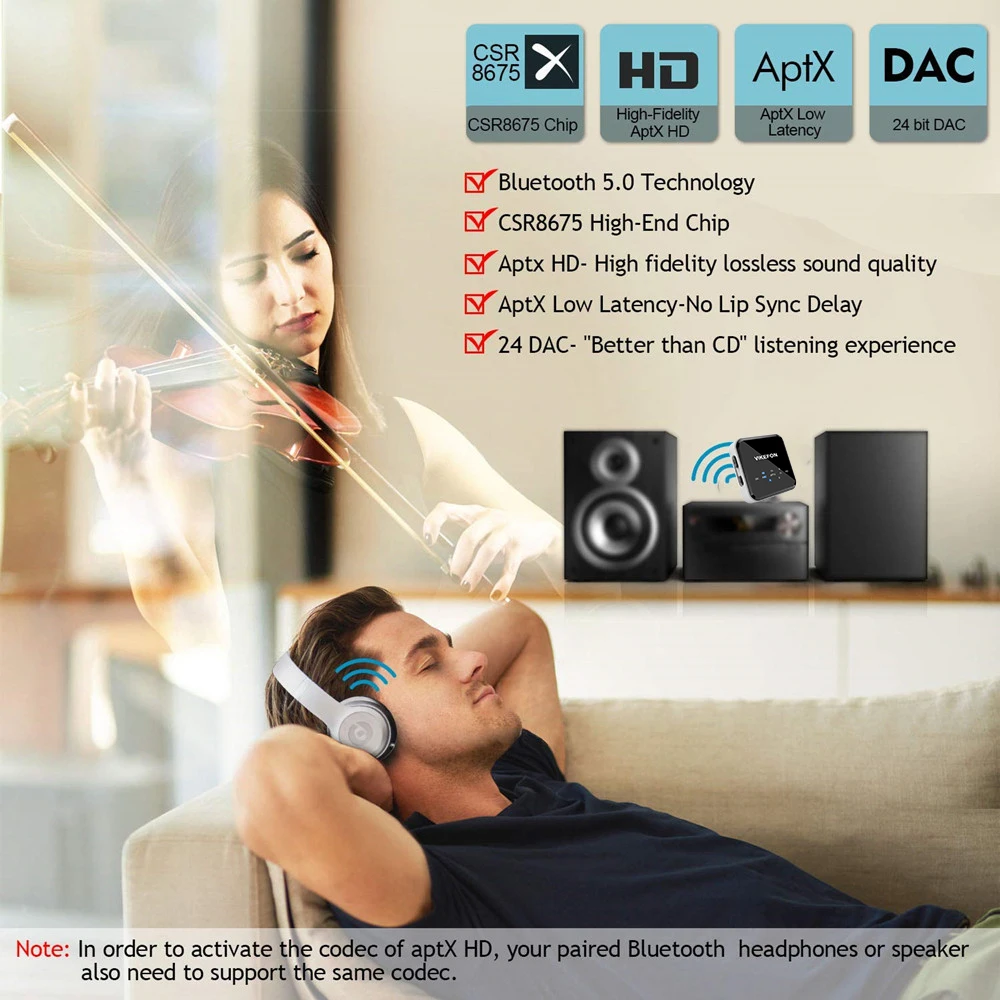 Bluetooth 5 0 приемник и передатчик Aptx HD LL Handsfree Call 3 AUX RCA беспроводной аудио адаптер для