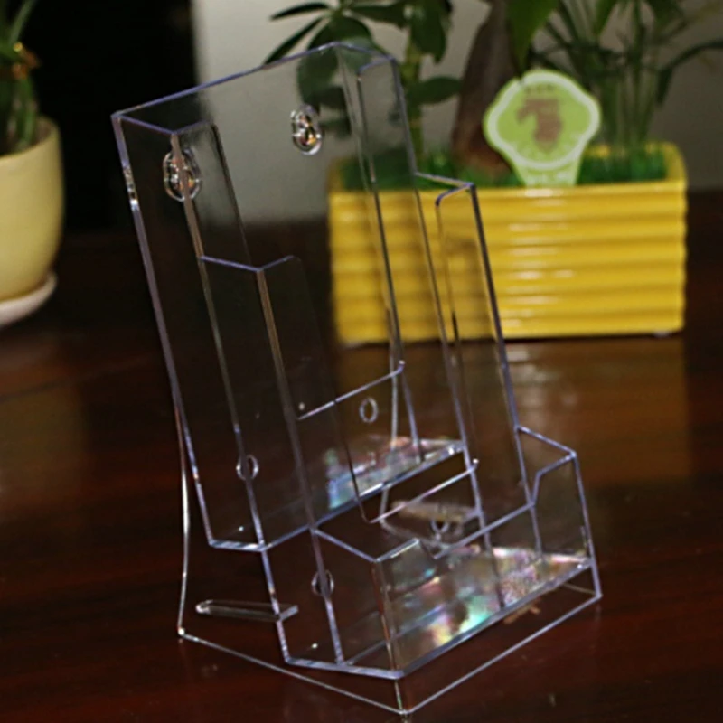 

Transparent Bookshelf Office Tri-Fold File Holder Business Card Brochure File Corporate Savings Clip