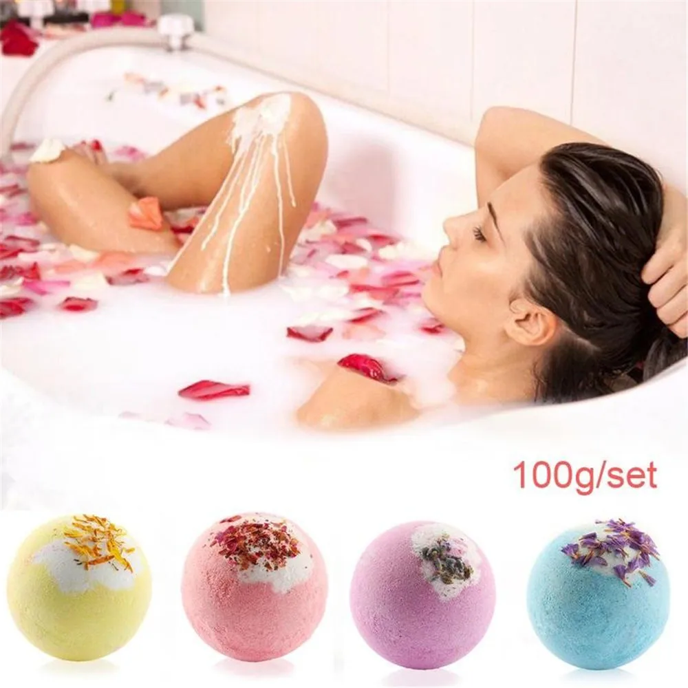 

1pc Essential Oil Petal Deep Sea Body Bath Salt Ball Natural Low Foam Bubble Bath Bombs Ball For Female SPA Or Foot Bath