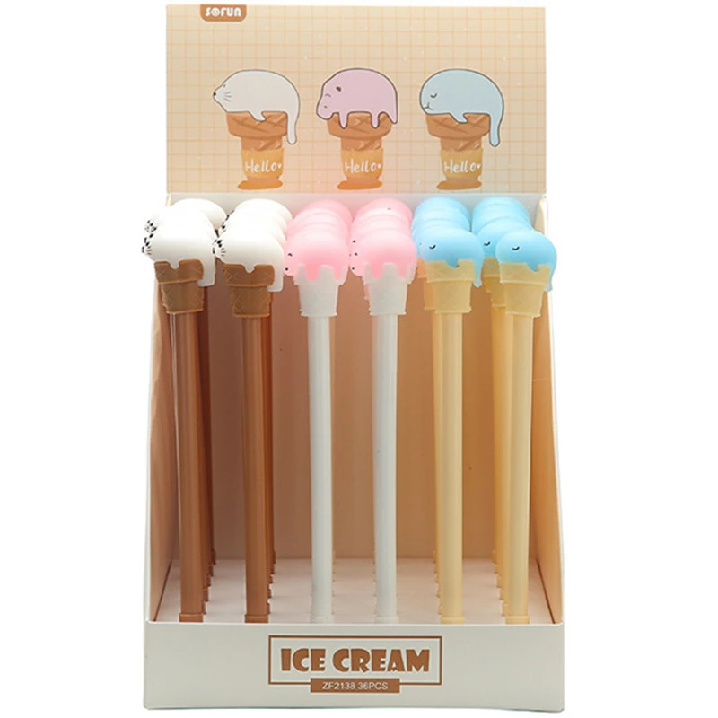 1 шт Lytwtw милый мультфильм Мороженое море Печать Силиконовый гель кавайные ручки