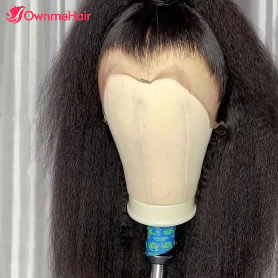 

Yaki, парики из человеческих волос с прямыми кружевами спереди для женщин, кудрявые прямые, 13x4, прозрачные парики на сетке спереди, бразильские волосы, плотность 180%