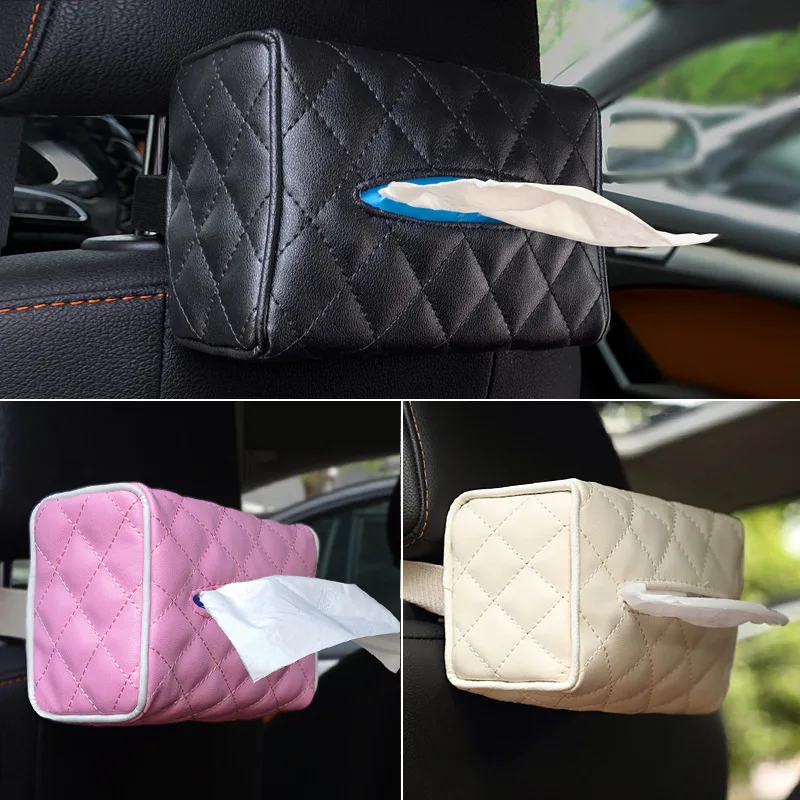 

Sun Visor Seat Back Hanging Type Car Interior Tissue Box Creative Car Supplies Tissue Cover Paper Box Cute