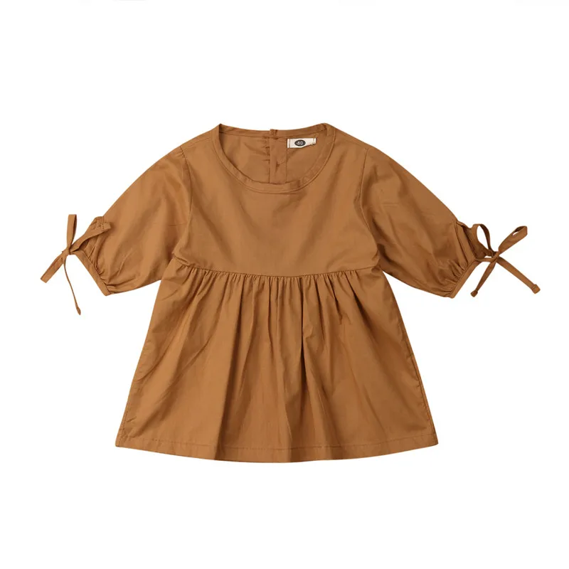 

Emmababy модные гетры для детей и малышей с узором для маленьких девочек; Платье принцессы на пуговицах с рукавом средней длины Однотонная одеж...