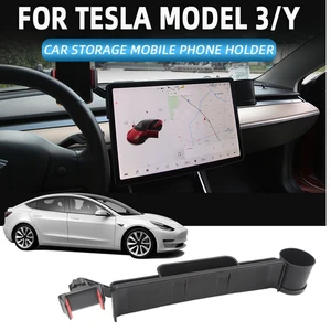 tesla3 phone holder mount for tesla model 3 y 2021 multifunction screen protector sunglass storage fixed bracket mobile stand free global shipping