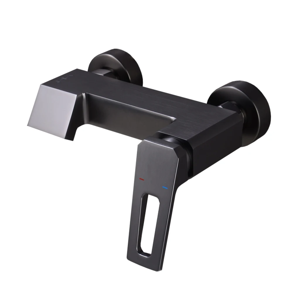 

Brushed Gray Bathtub Faucet Set Exposed Wall Mounted 2-Function Shower Mixer Hanging Hot And Cold Water Tap Bathroon Bath Tub