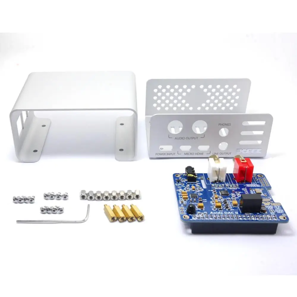 Aoide UGEEK DAC II Hifi звуковая карта | ES9018K2M | 384 кГц/32-бит | с высоким уровнем Resolutio | DSD Поддержка | для Raspberry Pi 3B/2B/3B+/3A+/4B | DACii - Цвет: CasekitSupport4