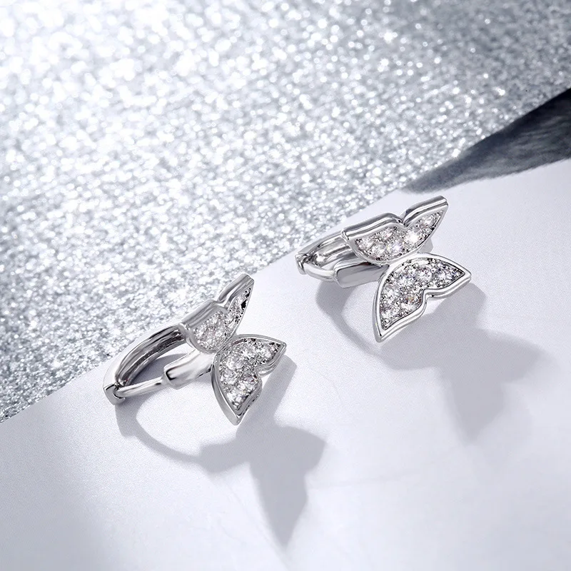 Круглые серьги бабочки круглые высококачественные модные женские кольца из