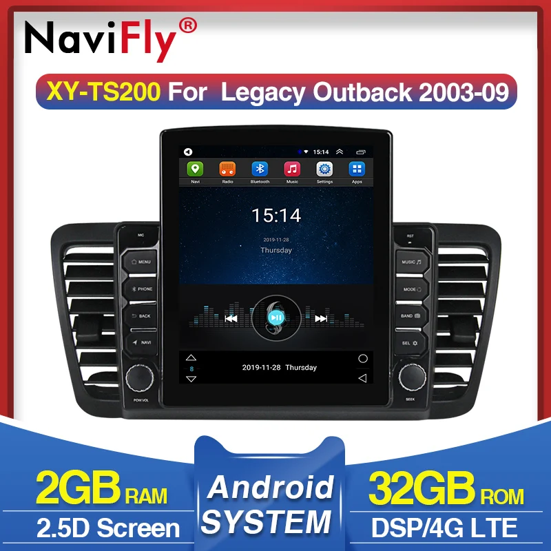 Navifly 9 7 &quotTesla стиль для Subaru Outback 3 Legacy 4 2003 2009 Android видео автомобильное радио