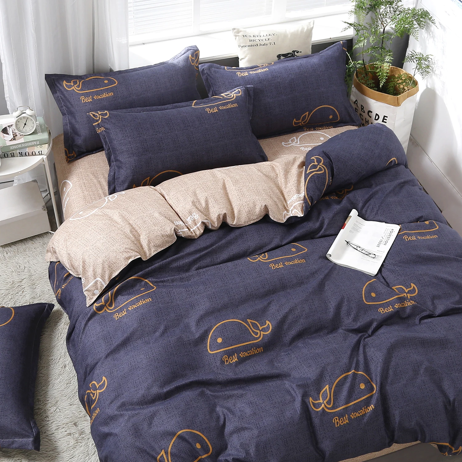 Twin size Bedding Set Polyester Duvet Cover Queen King Bed Linen 2 People Nordic Covers For 150/180/200/220 Home Textile | Дом и сад
