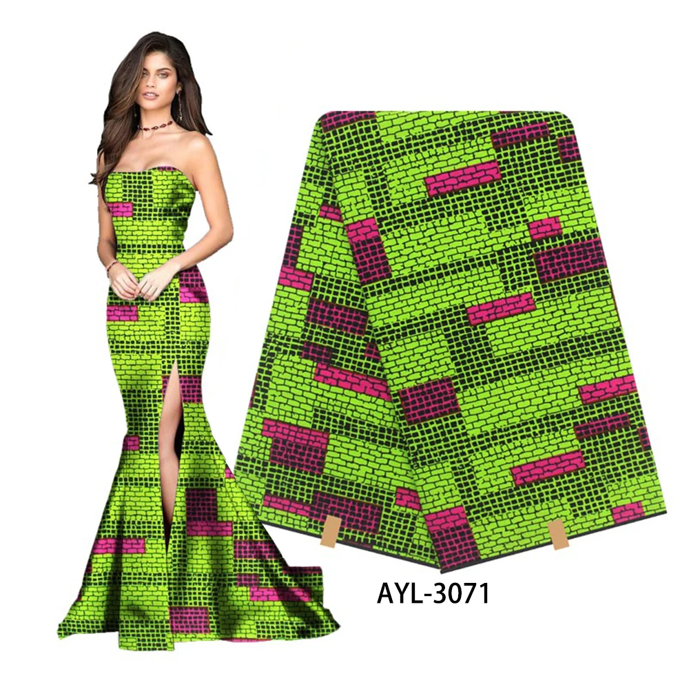 

Ankara African Wax Print Fabric 100% Cotton African Wax Fabric for Dress Party AYL-3065-3085