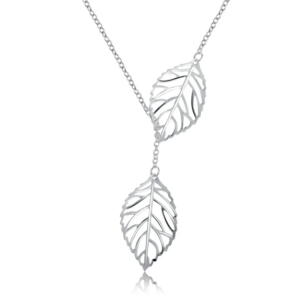 

CX64 модное ретро металлическое двойное ожерелье с листьями дерева, простое женское колье