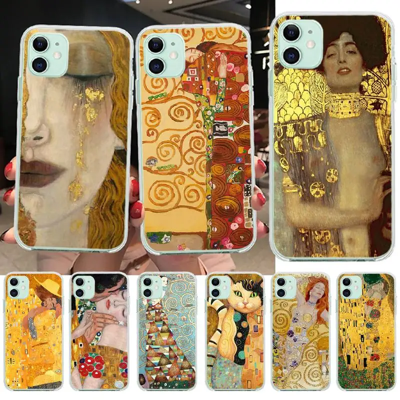 

PENGHUWAN the kiss Gustav Klimt Painting Black Soft Rubber Phone Cover for iPhone 11 pro XS MAX 8 7 6 6S Plus X 5S SE XR cover