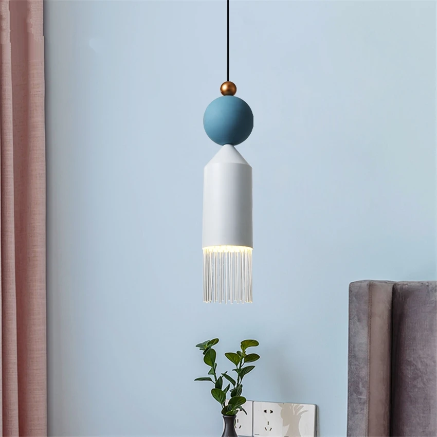 Скандинавские геометрические алюминиевые подвесные светильники со стеклянной