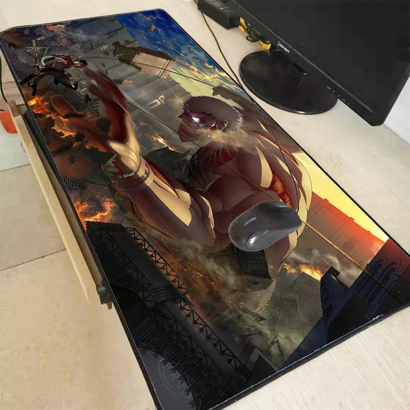 

Mairuige 900X400X3MM Attack on Titan Anime High Speed New Mousepad Large Gaming Mouse Pad Lock edge Mouse Mat Keyboard Pad