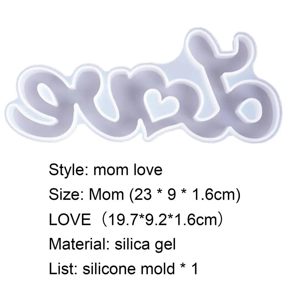 

Epoxy Mold Flexible Durable Silicone Mothers Day Gift Letter Style DIY Casting Mould for Home