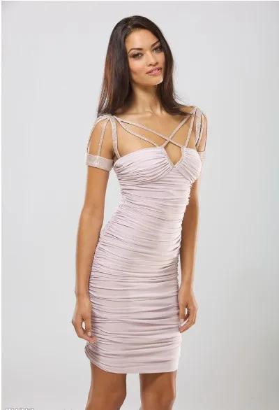 

free shipping 2018 new fashion vestidos de festa formal elegant bride v-neck short girl party bridesmaid Dress with short sleeve