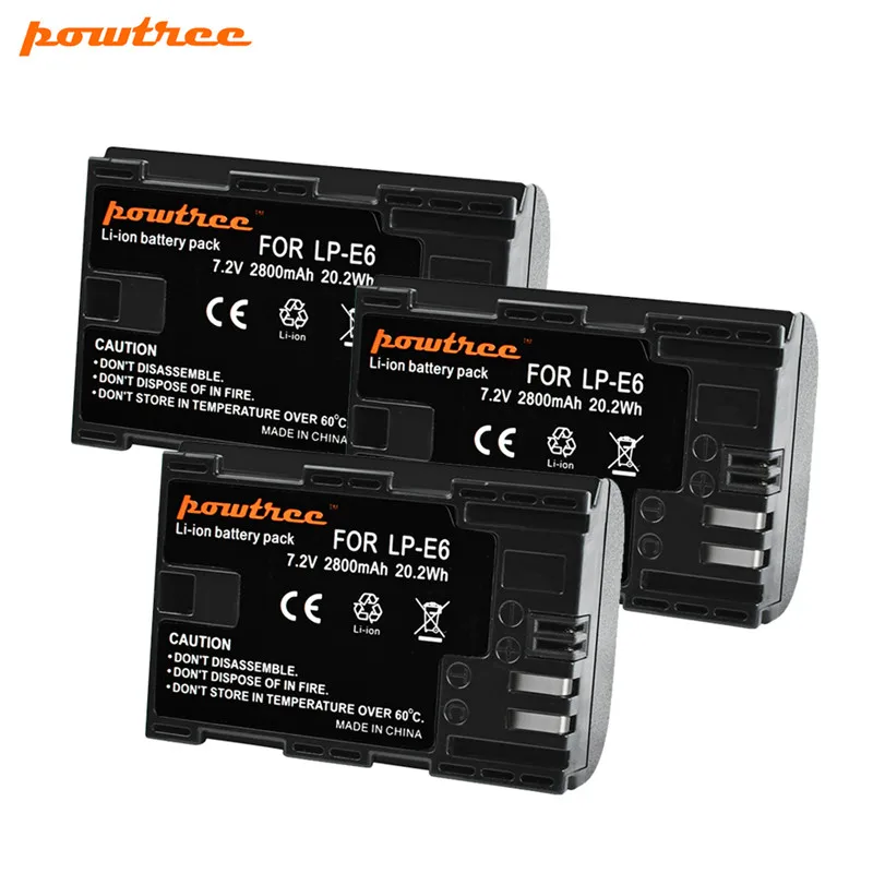 Аккумуляторная батарея Powtree для Canon 7 2 в 2800 мАч LP-E6 сменная камеры LP E6 LPE6 5D 6D 7D 60D 60Da