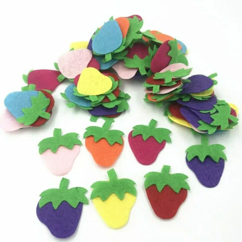 100 шт. фетровые аппликации в форме клубники 35 мм | Дом и сад