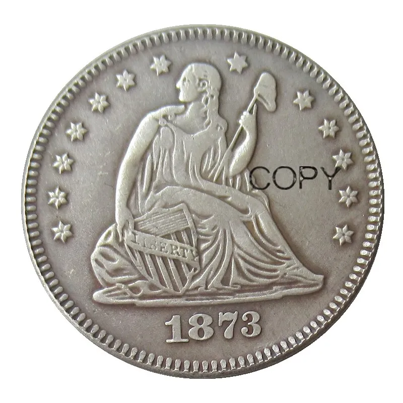

США 1873 P/CC сидя свободы кватер доллар Посеребренная копия монеты
