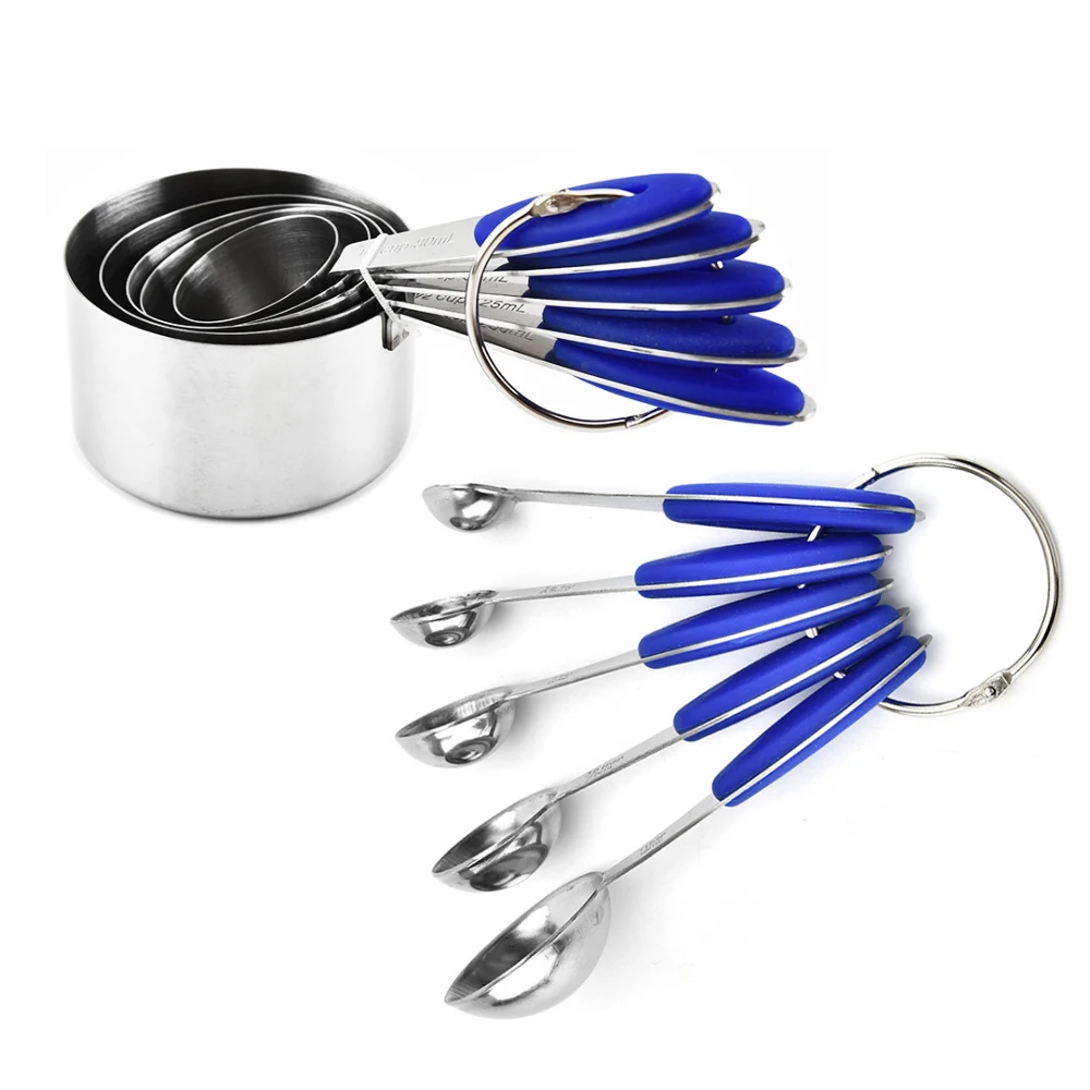 10 шт./компл. мерные чашки и ложки из нержавеющей стали премиум класса