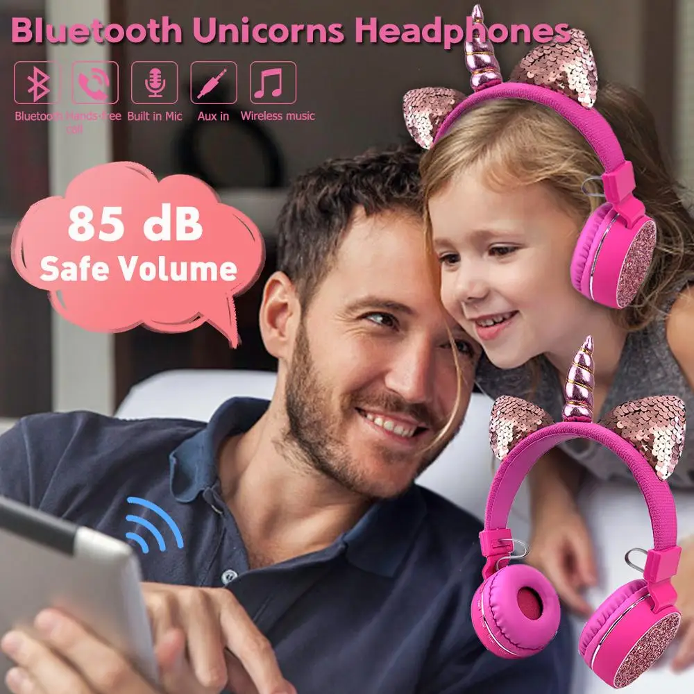 Беспроводная Bluetooth-гарнитура с изображением единорога для детей