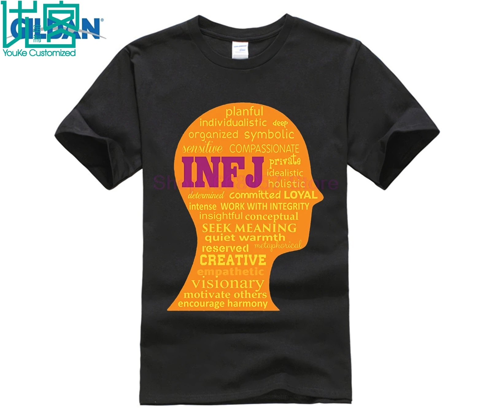Infj Meyers Briggs Описание головы футболка Mbti индивидуальность | Мужская одежда