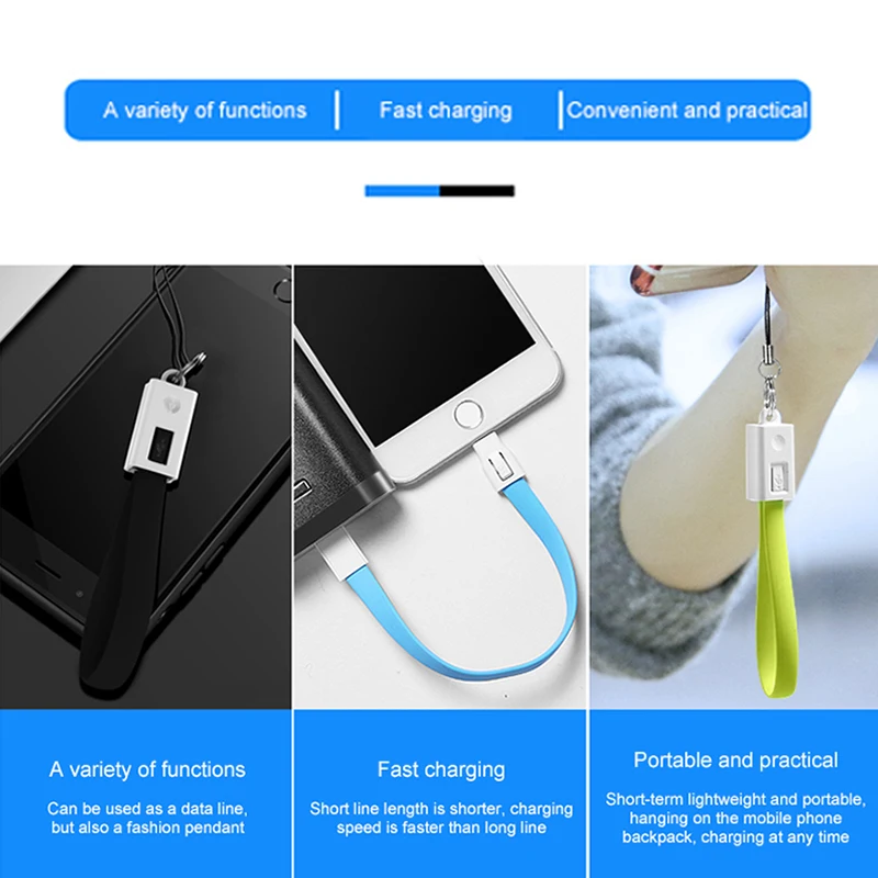 Мини брелок USB кабель для huawei samsung Xiaomi Портативный 2A Micro usb type-C USB-C кабель аксессуары портативный зарядный кабель