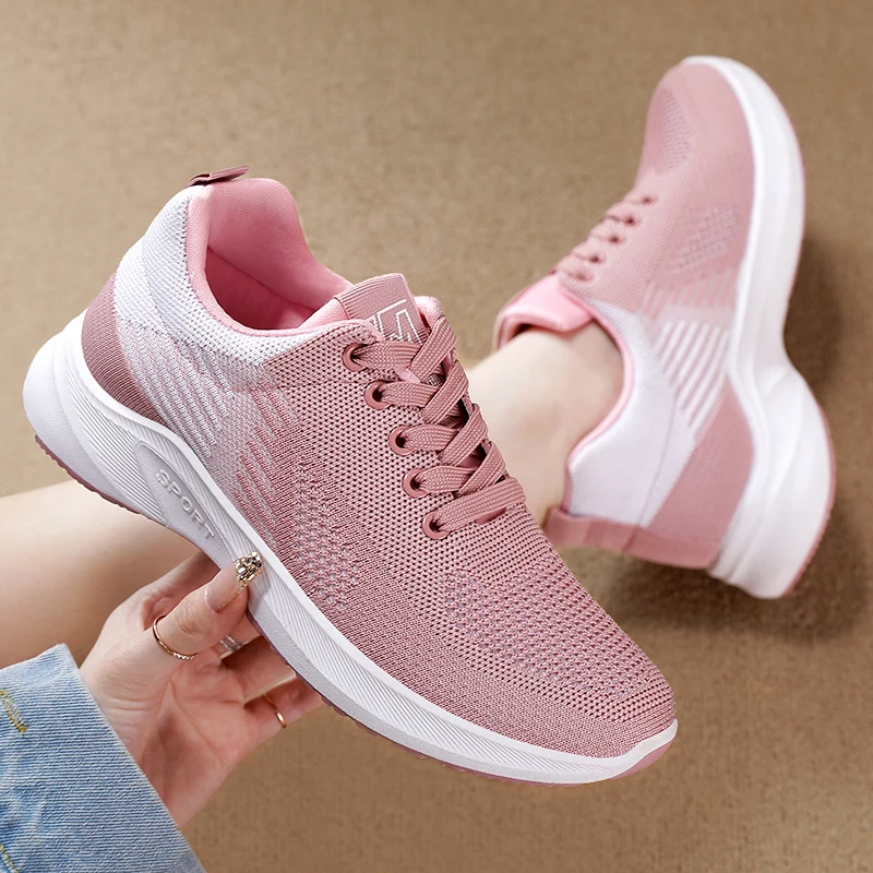 

Women Sneakers Breathable Casual Shoes Outdoor Light Weight Sports Shoes Ladies Running Shoes Walking Sneakers Flats Shoes 2021