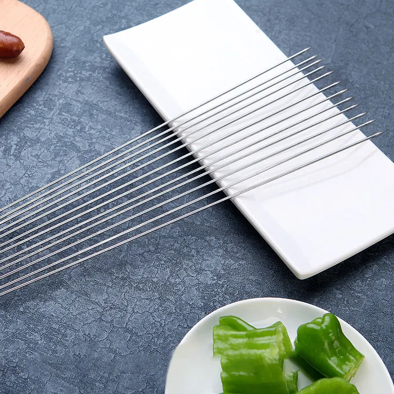 200 шт./компл. барбекю знак из нержавеющей стали ягненка шампуры для Барбекю Игла