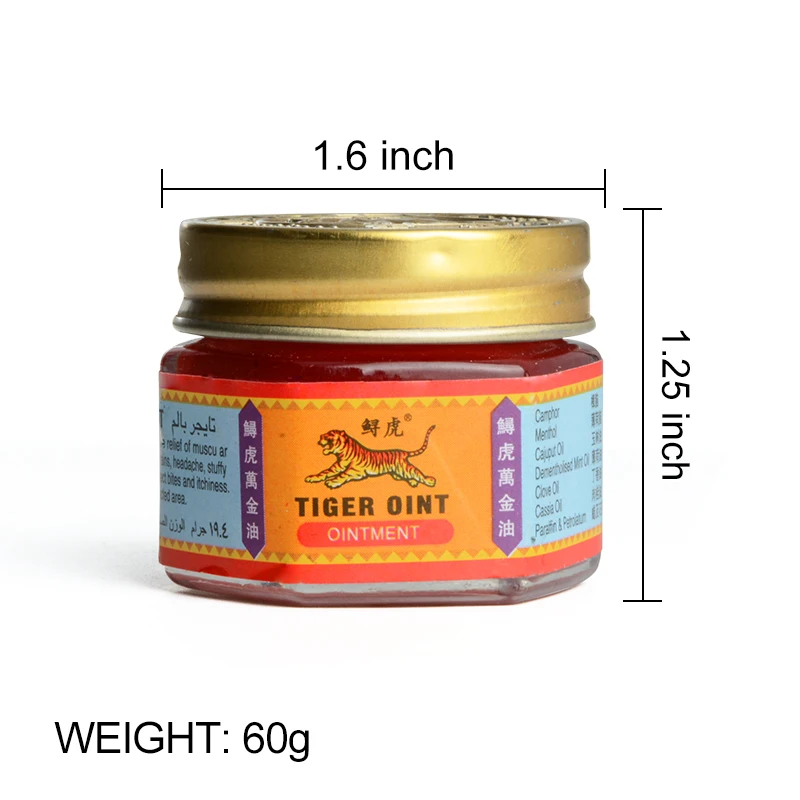 

1Pcs 100% Original Thailand Red/White Tiger Balm Analgesic Ointment Joint Muscle Pain Relief Cream Anti-Itching Body Health Care