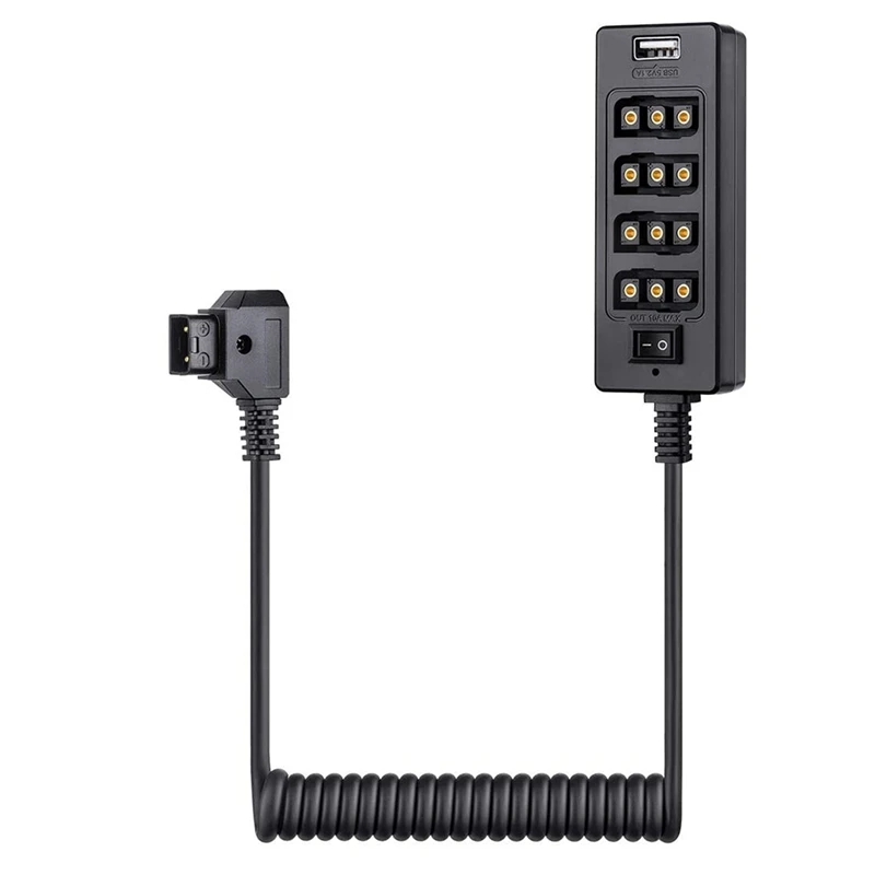 

Разветвитель Кабеля Dtap с выключателем питания D-Tap для V-Mount V Lock, золотой крепежный аккумулятор на гнездовой порт 3P x 4 и USB-порт