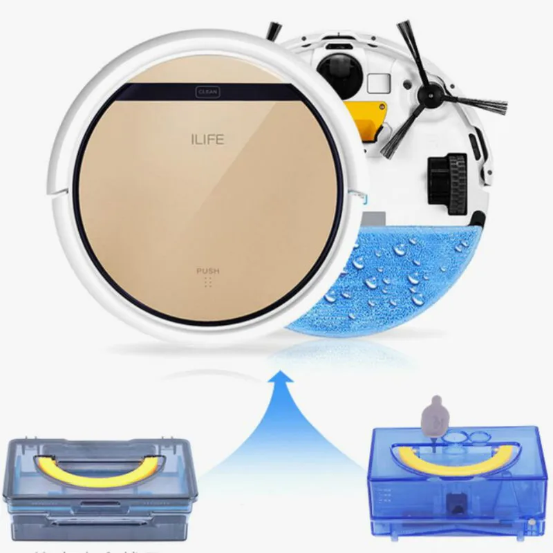ILIFE V5S PRO умный робот пылесос Влажная и сухая Швабра бак для воды HEPA фильтр Ciff