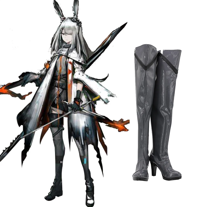 

Anime Arknights Frostnova Cosplay Boots Shoes Over Knee High Heel Shoes Costume Customized Accessories Halloween Party Shoes