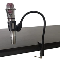flexible gooseneck microphone stand with desk clamp for radio broadcasting studio live broadcast equipment