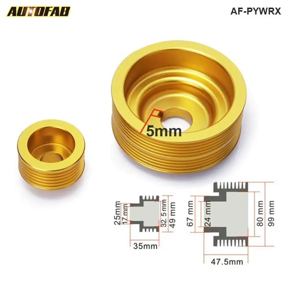 Эффективный шкив кривошипа золотой комплект подходит для Subaru Impreza WRX 2.0L 2.5L EJ25 EJ2