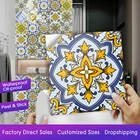 Красочная Ретро Хрустальная твердая керамическая плитка, настенная наклейка для кухни, ванной, художественная роспись, домашний декор, блестящая поверхность, виниловые наклейки на стену