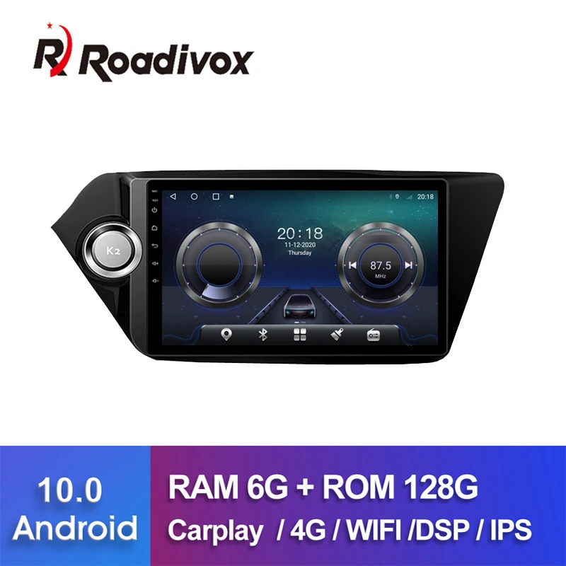 9" Android 10 RAM 4G ROM 64G Car DVD For KIA RIO K2 2007-2015 Car Radio Multimedia Player GPS Navigation System Head Unit Video