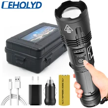 XHP100 9-core Led Flashlight Power Bank Function Torch Usb Rechargeable 18650 or 26650 Battery Zoomable Aluminum Alloy Lantern