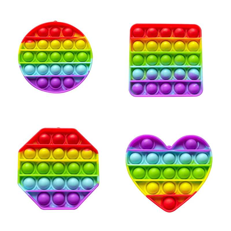 

Push Bubble Fidget Toy Rainbow Popper Simple Dimple Anti Stress Relief Toy Poppit Sensory Toys for Children Adults Autism Adhd