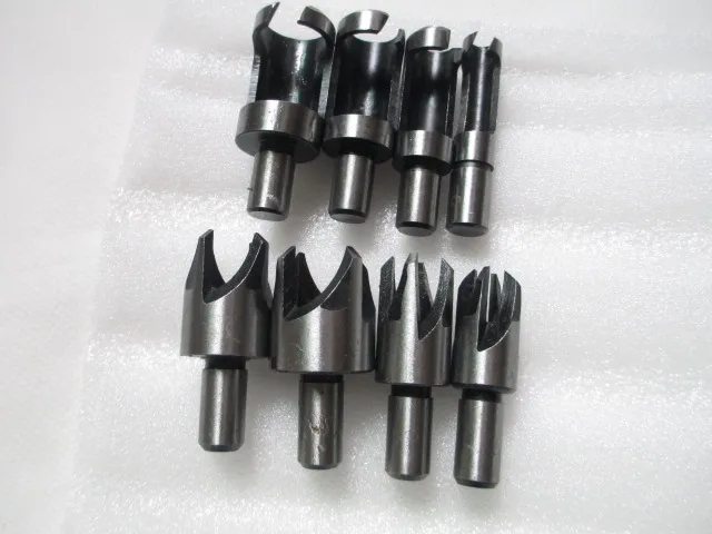 

8Pcs/set Carbon Steel Carpentry Wood Plug Cutter Cutting Tool Drill Bits Straight & Tapered Set Round Shank Woodworking tool