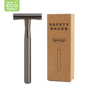 Бритва HAWARD для мужчин и женщин, с двойным лезвием, Классическая Ручная бритва металлическая бритва, с 20 лезвиями для многоразового использования, без пластика