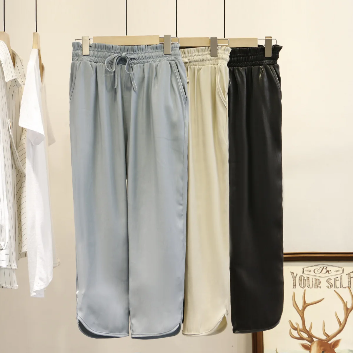 Женские шаровары весна-лето 2020 размера плюс повседневные высокая талия яркий