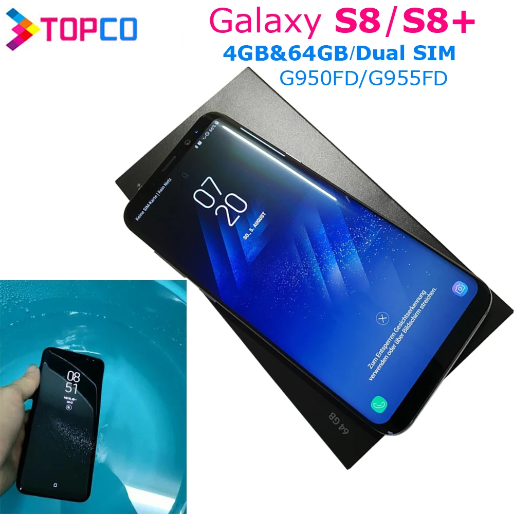 Samsung Galaxy S8/S8+ 4G LTE Android мобильный телефон G950FD/G955FD Exynos 8895 Восьмиядерный 12MP и 8MP ram 4 Гб rom 64 Гб NFC