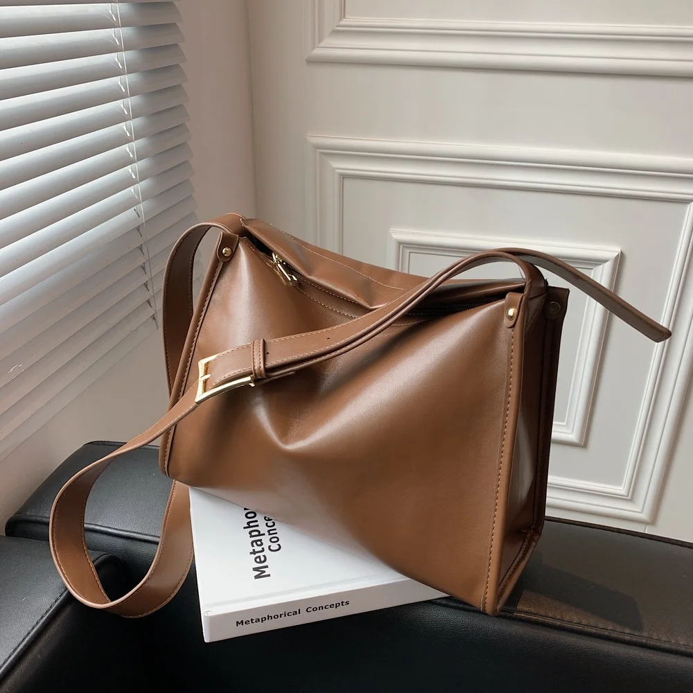 

Модные простые корейские стильные женские сумки и кошельки, Высококачественная кожаная женская сумка-мессенджер на плечо, большая сумка-хо...