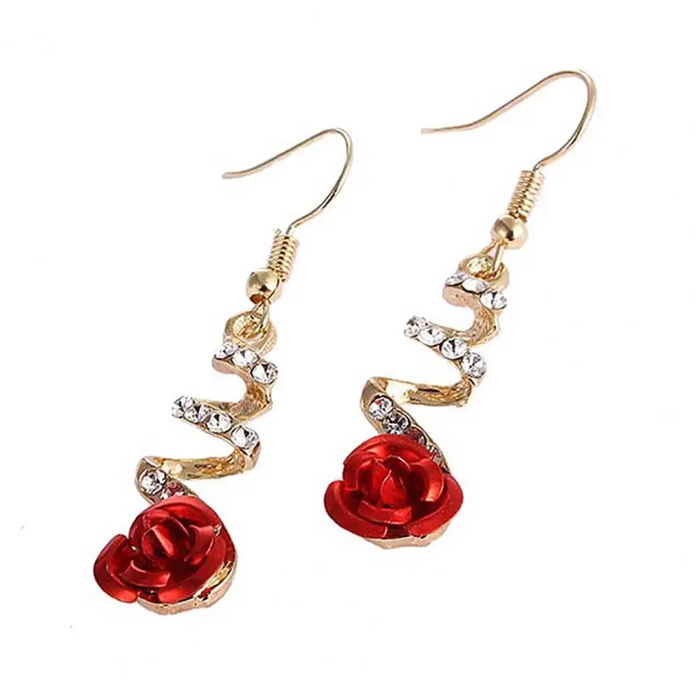 

Piercing Skin-friendly Rose Flower Shape Women Earrings Fashion Jewelry