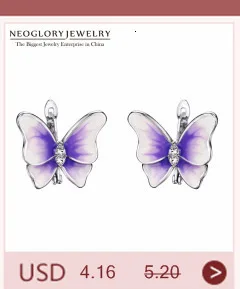 Neoglory, эмаль, Бабочка, очаровательные милые серьги-гвоздики, для девочек-подростков, подружки невесты, подарок, модные милые ювелирные изделия для матери, новинка, ENA1 JS6 But-e