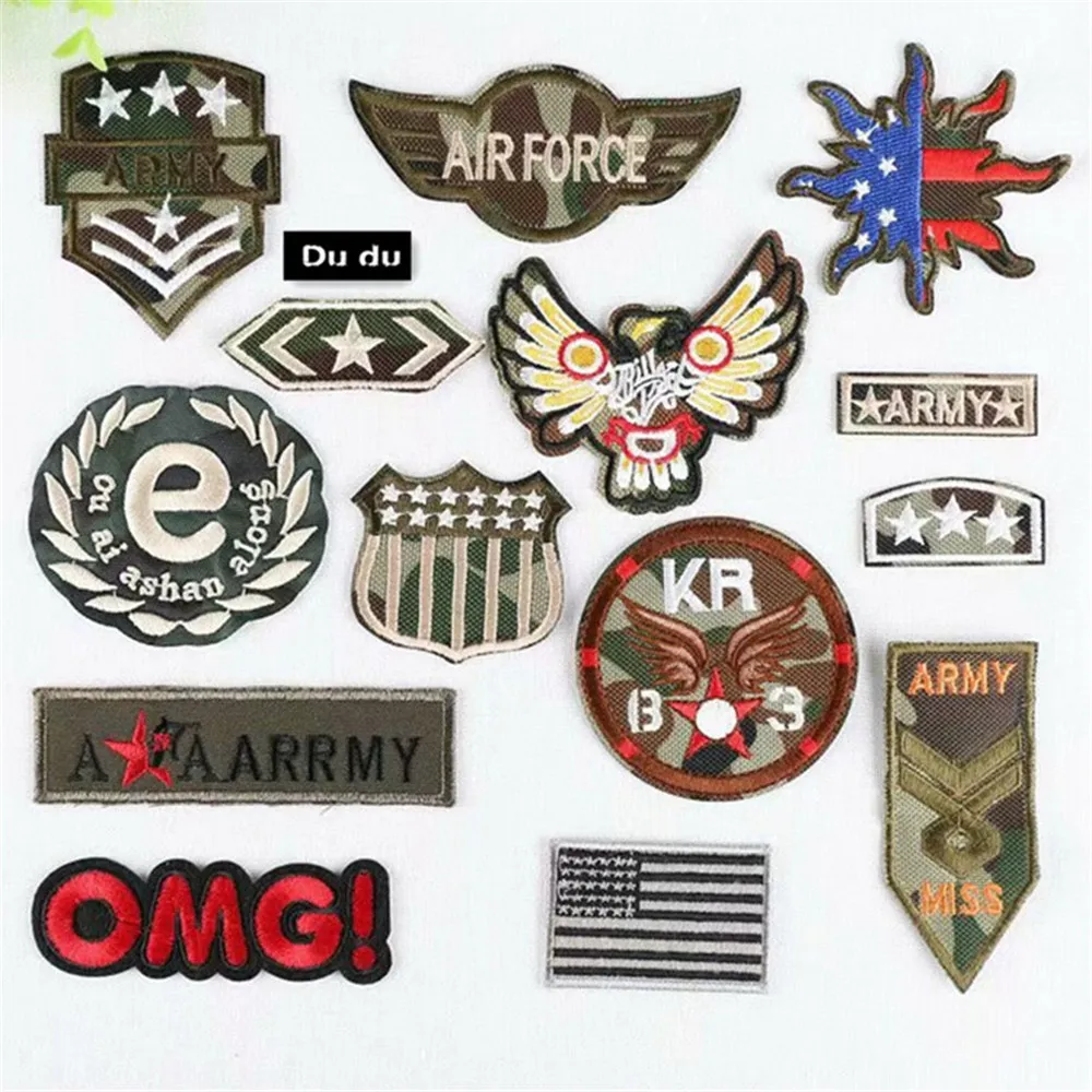 Нашивки с надписью камуфляжный значок патчи круглым рисунком одежда футболка