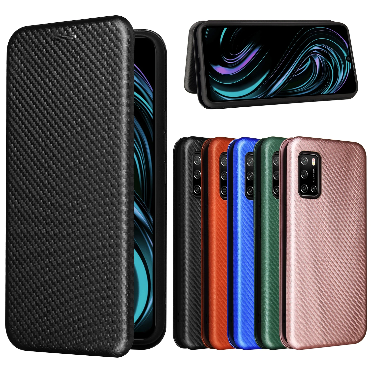 

Чехол для Rakuten Big S, кожаный чехол-книжка из углеродного волокна для Rakuten Big S, деловой Магнитный кошелек с отделением для карт, тонкий Чехол