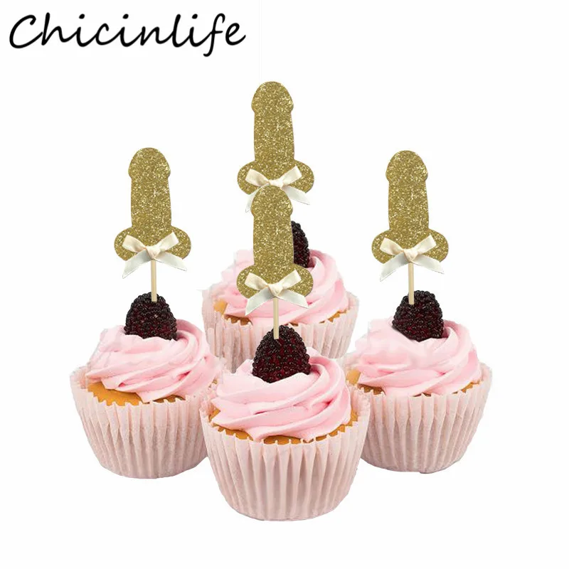 Chicinlife 10 шт. Вилли пенис капкейк украшение для девичника свадьбы вечеринки | Дом и